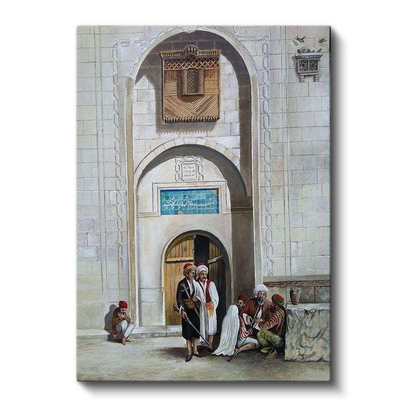 Osmanlı Kapısı - Geleneksel Kıyafetli İnsanlar Kanvas Tablo