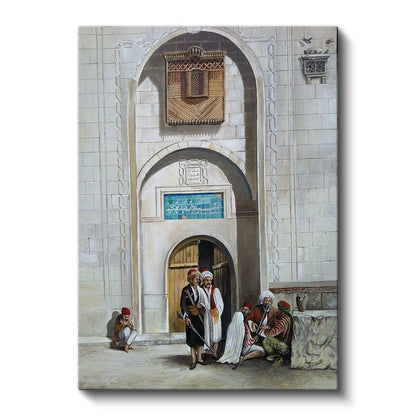 Osmanlı Kapısı - Geleneksel Kıyafetli İnsanlar Kanvas Tablo