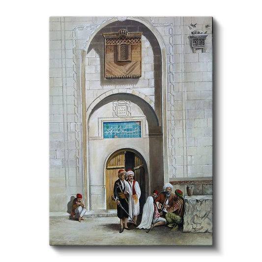Osmanlı Kapısı - Geleneksel Kıyafetli İnsanlar Kanvas Tablo