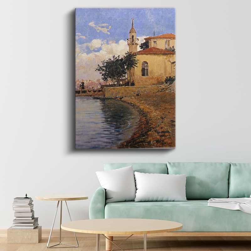 Osmanlı Mimarisi - Sahil Kenarında Cami Kanvas Tablo