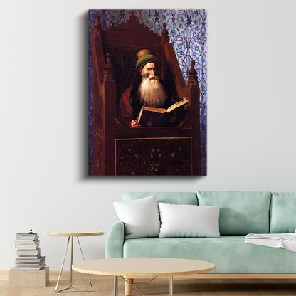 Osman Hamdi Bey - Kitap Okuyan Adam Kanvas Tablo