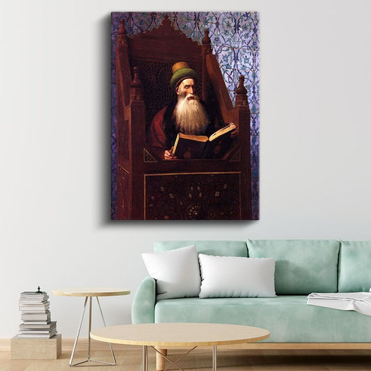 Osman Hamdi Bey - Kitap Okuyan Adam Kanvas Tablo