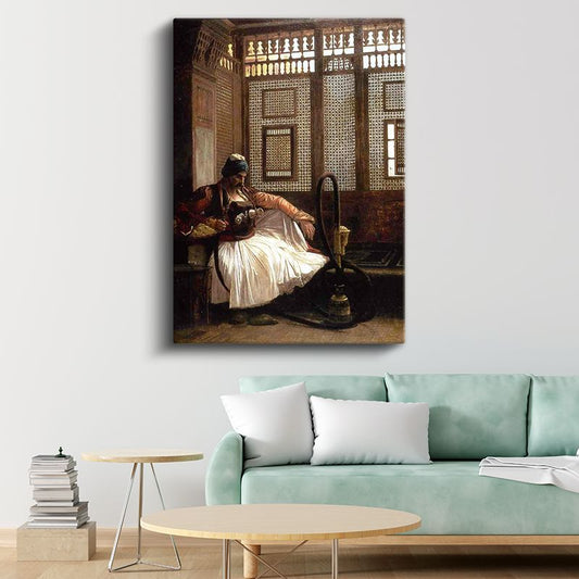 Osmanlı Keyfi - Nargile İçen Adam Kanvas Tablo