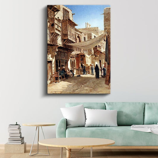 Osmanlı Mimarisi - Geleneksel Sokak Yaşamı Kanvas Tablo