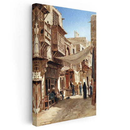 Osmanlı Mimarisi - Geleneksel Sokak Yaşamı Kanvas Tablo