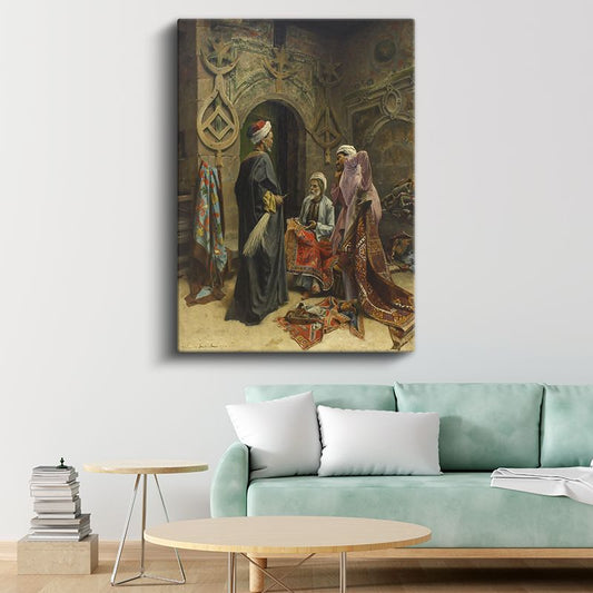 Osman Hamdi Bey - Halı Tüccarları Kanvas Tablo