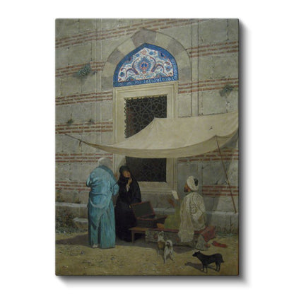 Osmanlı Yaşamı - Cami Önünde Satıcılar Kanvas Tablo