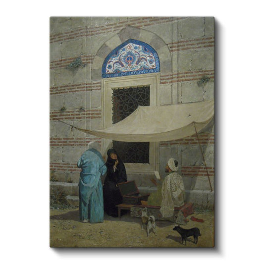 Osmanlı Yaşamı - Cami Önünde Satıcılar Kanvas Tablo