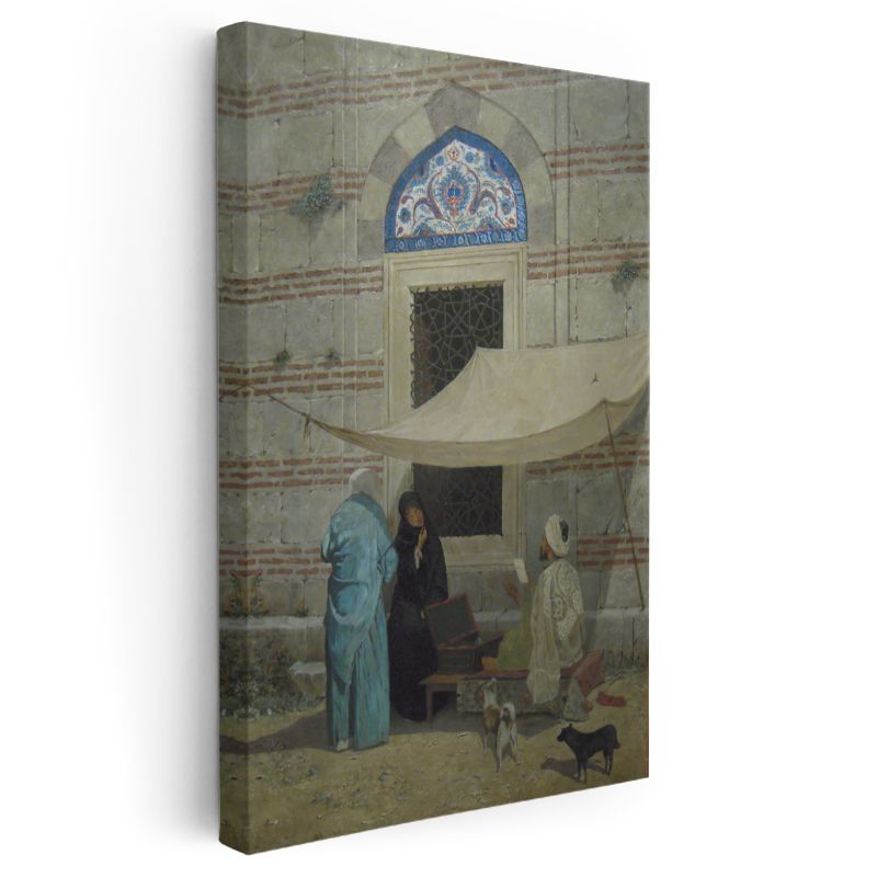 Osmanlı Yaşamı - Cami Önünde Satıcılar Kanvas Tablo