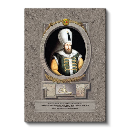 Osmanlı Padişahları - Sultan III. Mehmed Han Portresi Kanvas Tablo