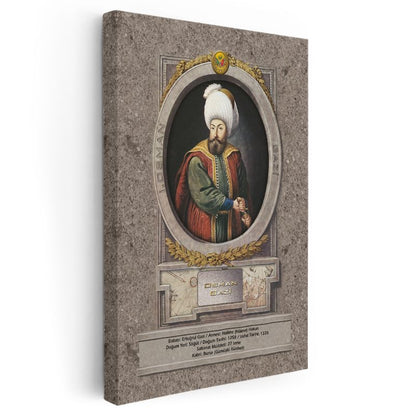 Osmanlı Padişahları - Osman Gazi Portresi Kanvas Tablo