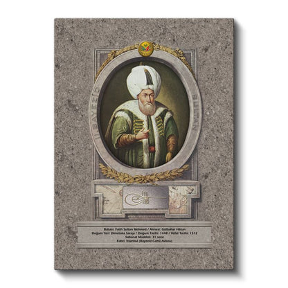 Osmanlı Padişahları - Fatih Sultan Mehmed Portresi Kanvas Tablo