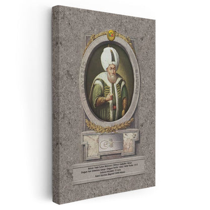 Osmanlı Padişahları - Fatih Sultan Mehmed Portresi Kanvas Tablo