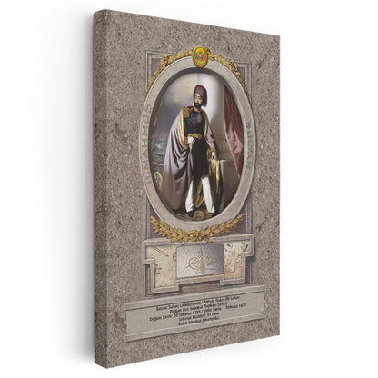 Osmanlı Padişahları - Sultan I. Abdülhamid Portresi Kanvas Tablo