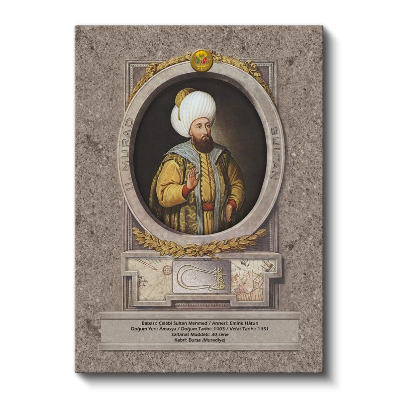 Osmanlı Padişahları - Çelebi Sultan Mehmed Portresi Kanvas Tablo