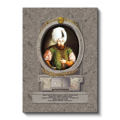 Osmanlı Padişahları - Kanuni Sultan Süleyman Portresi Kanvas Tablo