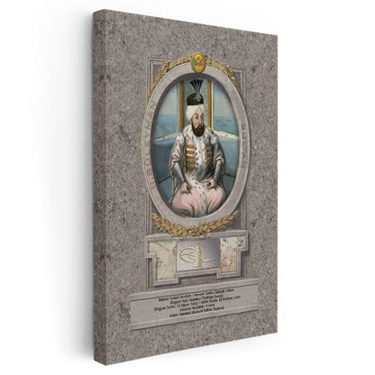 Osmanlı Padişahları - Sultan İbrahim Portresi Kanvas Tablo