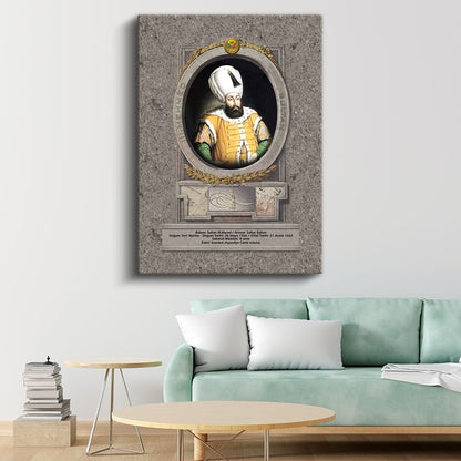 Osmanlı Padişahları - Sultan III. Murad Portresi Kanvas Tablo