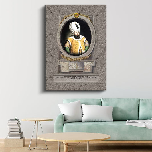 Osmanlı Padişahları - Sultan III. Murad Portresi Kanvas Tablo