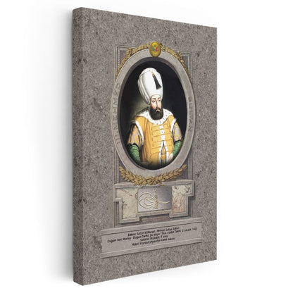 Osmanlı Padişahları - Sultan III. Murad Portresi Kanvas Tablo
