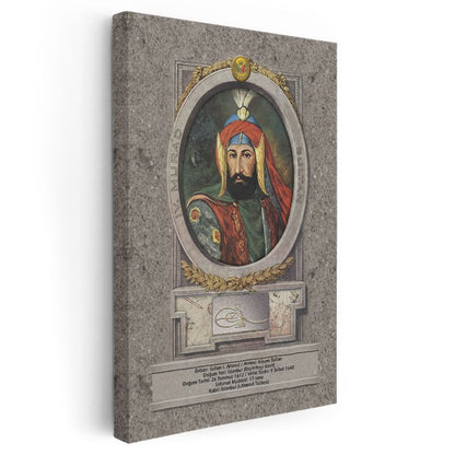 Osmanlı Padişahları - Sultan I. Ahmed Portresi Kanvas Tablo