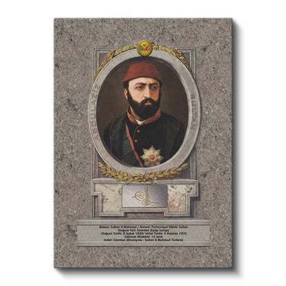 Osmanlı Padişahları - Sultan II. Mahmud Portresi Kanvas Tablo