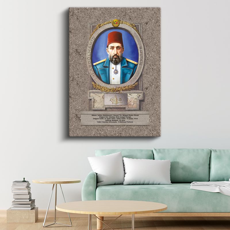 Osmanlı Padişahları - Sultan II. Abdülhamid Kanvas Tablo