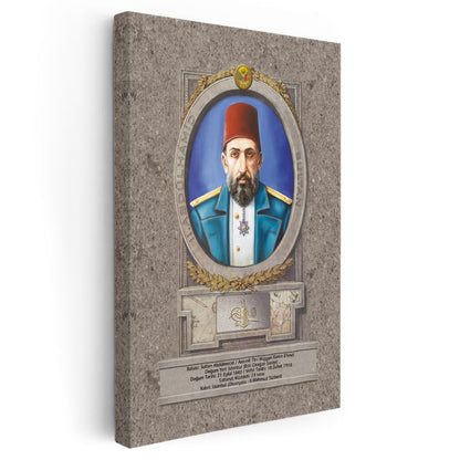 Osmanlı Padişahları - Sultan II. Abdülhamid Kanvas Tablo