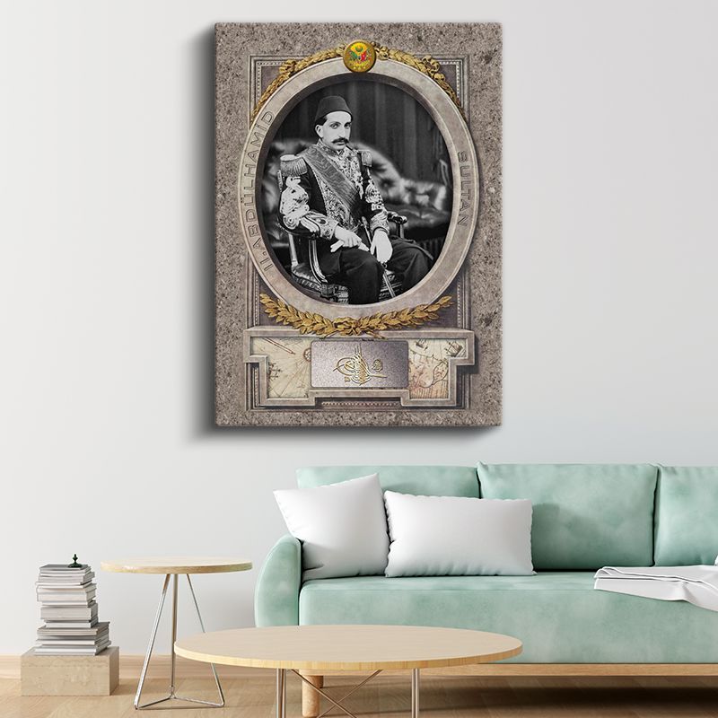 Osmanlı Padişahları - Sultan V. Mehmed Reşad Portresi Kanvas Tablo