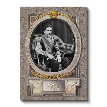 Osmanlı Padişahları - Sultan V. Mehmed Reşad Portresi Kanvas Tablo