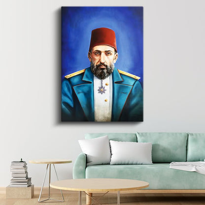 Osmanlı Padişahları - Sultan II. Abdülhamid Portresi Kanvas Tablo
