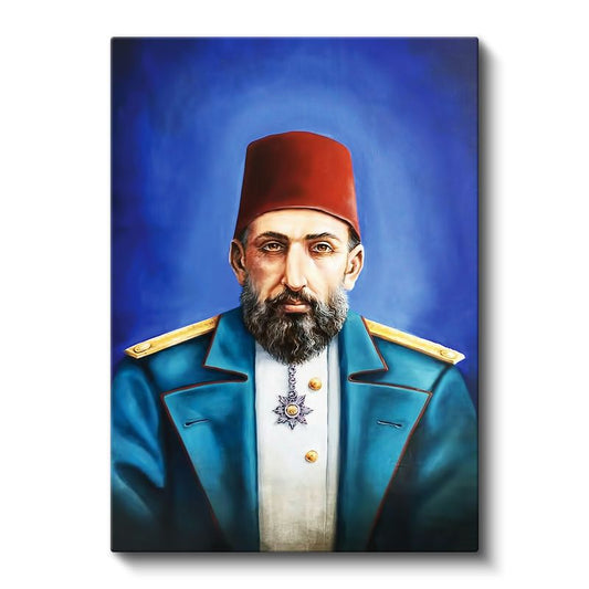 Osmanlı Padişahları - Sultan II. Abdülhamid Portresi Kanvas Tablo