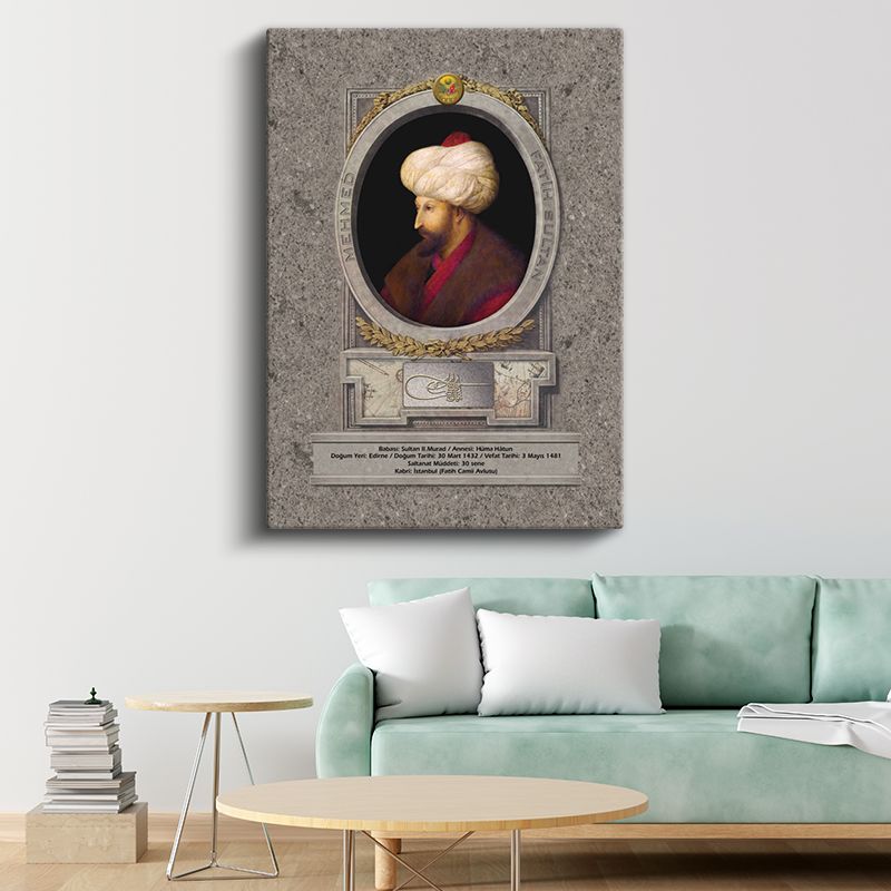 Osmanlı Padişahları - Sultan II. Murad Osmanlı'nın Güçlü Hükümdarı Kanvas Tablo