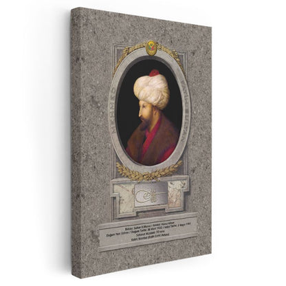 Osmanlı Padişahları - Sultan II. Murad Osmanlı'nın Güçlü Hükümdarı Kanvas Tablo