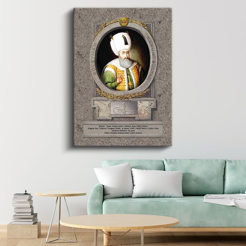 Osmanlı Padişahları - Yavuz Sultan Selim Halifeliği Osmanlı'ya Getiren Padişah Kanvas Tablo