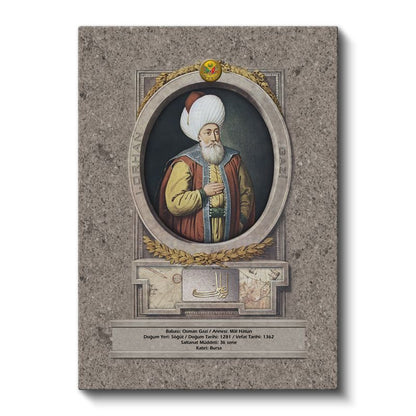 Osmanlı Padişahları - Osman Gazi Osmanlı İmparatorluğu'nun Kurucusu Kanvas Tablo