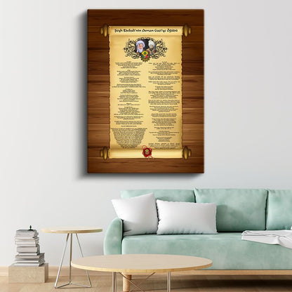 Şeyh Edebali'nin Osman Gazi'ye Öğüdü - Tarihi Belge Kanvas Tablo