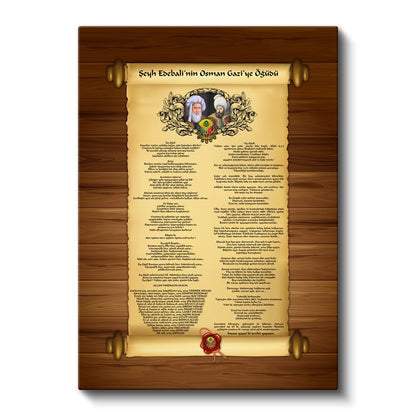 Şeyh Edebali'nin Osman Gazi'ye Öğüdü - Tarihi Belge Kanvas Tablo