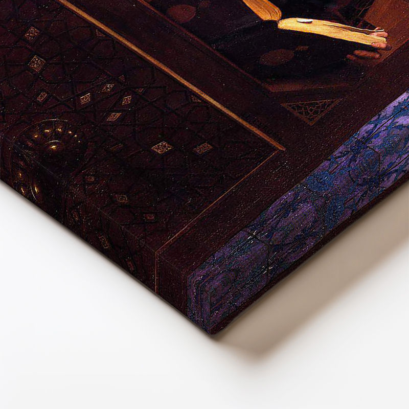 Dikey Kanvas Tablo Kitap Okuyan Sakallı Alim Osmanlı Tablosu Ev Ofis Duvar Dekoru