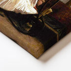 Dikey Kanvas Tablo Ahşap Kafesli Oda ve Nargile Osmanlı Tablosu Ev Ofis Duvar Dekoru