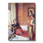 Dikey Kanvas Tablo Harem Odasında Dinlenen Sultanlar Osmanlı Tablosu Ev Ofis Duvar Dekoru