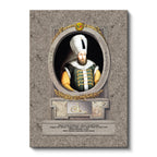 Dikey Kanvas Tablo Sultan Birinci Mustafa Han Portresi Osmanlı Tablosu Ev Ofis Duvar Dekoru