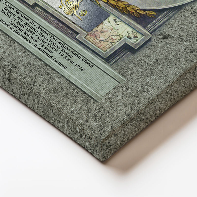 Dikey Kanvas Tablo Sultan II Abdülhamid Portresi Osmanlı Tablosu Ev Ofis Duvar Dekoru