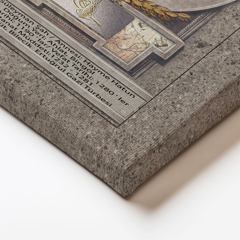 Dikey Kanvas Tablo Ertuğrul Gazi Portresi Osmanlı Tablosu Ev Ofis Duvar Dekoru