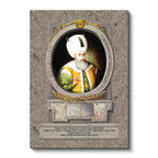 Dikey Kanvas Tablo Kanuni Sultan Süleyman Portresi Osmanlı Tablosu Ev Ofis Duvar Dekoru