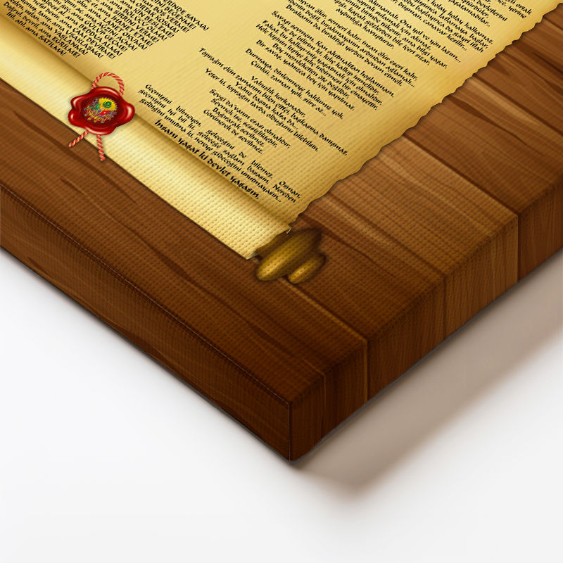 Dikey Kanvas Tablo Şeyh Edebali Osman Gazi Öğüdü Osmanlı Tablosu Ev Ofis Duvar Dekoru