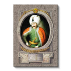 Dikey Kanvas Tablo Yavuz Sultan Selim Portresi Osmanlı Tablosu Ev Ofis Duvar Dekoru