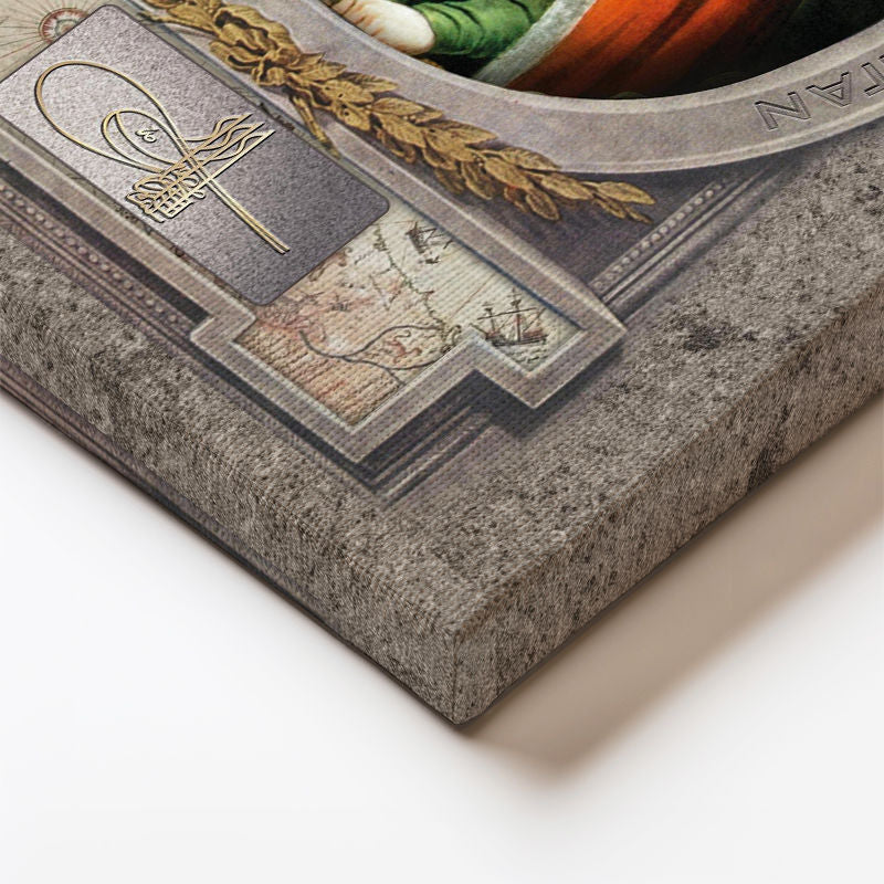 Dikey Kanvas Tablo Yavuz Sultan Selim Portresi Osmanlı Tablosu Ev Ofis Duvar Dekoru