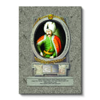 Dikey Kanvas Tablo Yavuz Sultan Selim Klasik Portre Osmanlı Tablosu Ev Ofis Duvar Dekoru