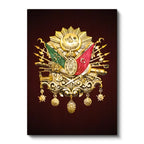 Dikey Kanvas Tablo Altın Görünümlü Devlet-i Aliyye Arması Osmanlı Tablosu Ev Ofis Duvar Dekoru